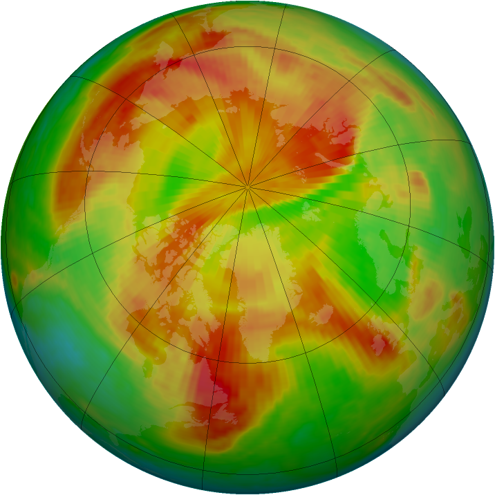 Arctic ozone map for 09 May 1985